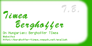 timea berghoffer business card