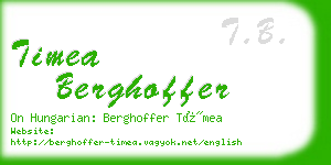 timea berghoffer business card